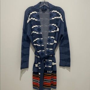 Pendleton Wool Southwestern Belted Cardigan Sweater Jacket